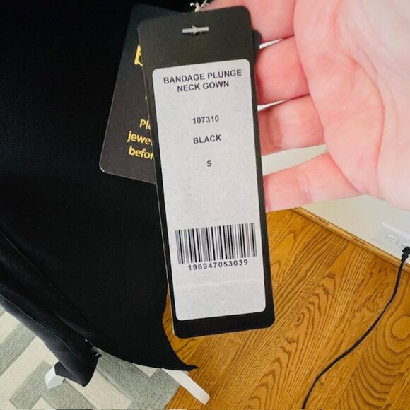 Bebe NWT Caged Cut Out Maxi Gown Plunge Neck Black Sexy Club Party Dress Small - Picture 9 of 11